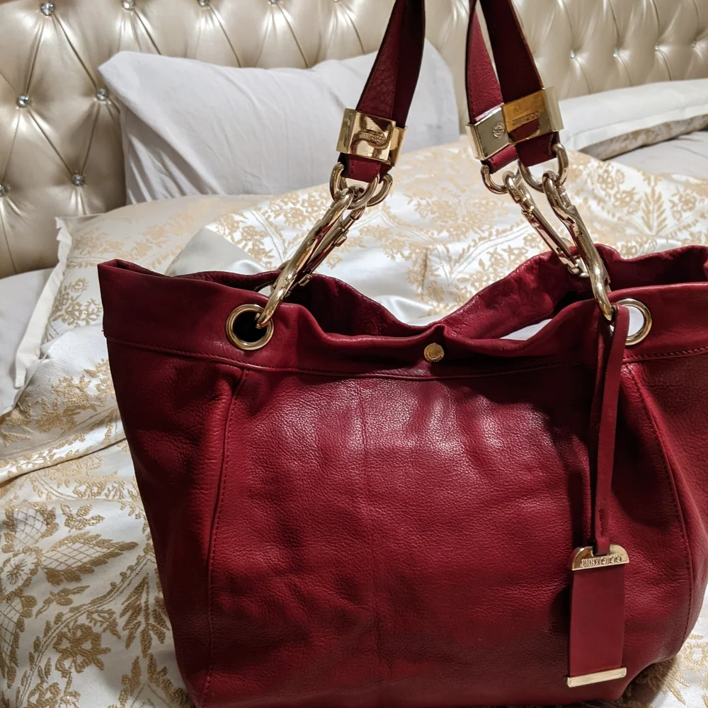 Jimmy Choo Red Leather Tote Bag - Picture 2 of 5